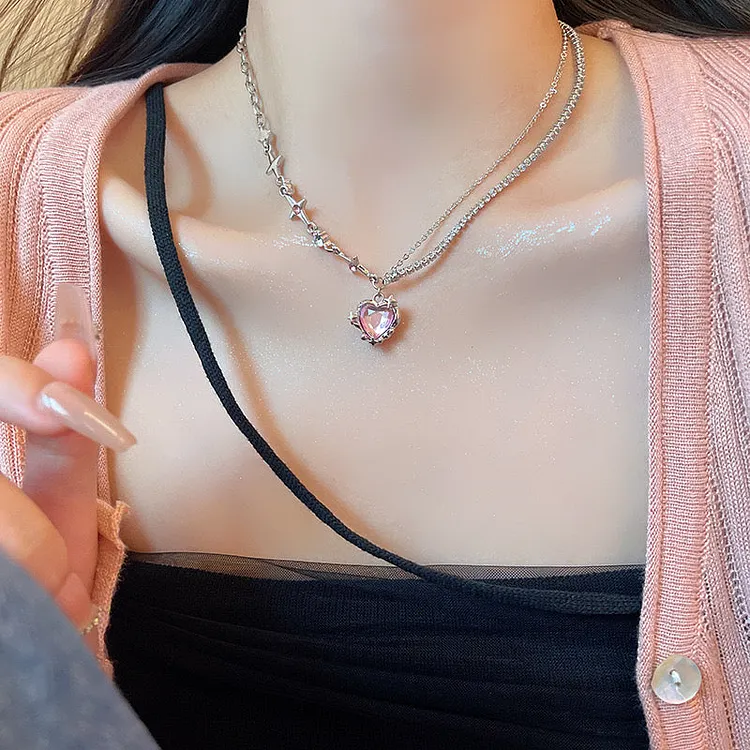 Starry Heart Clavicular Necklace