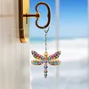 1PC DIY 3D Darner Diamond Art Keychain with Lobster Buckle Double-Sided Diamond Keychains with Spring Chain Crystal Rhinestone Diamond Mosaic Key Chain Unique Handmade Gift