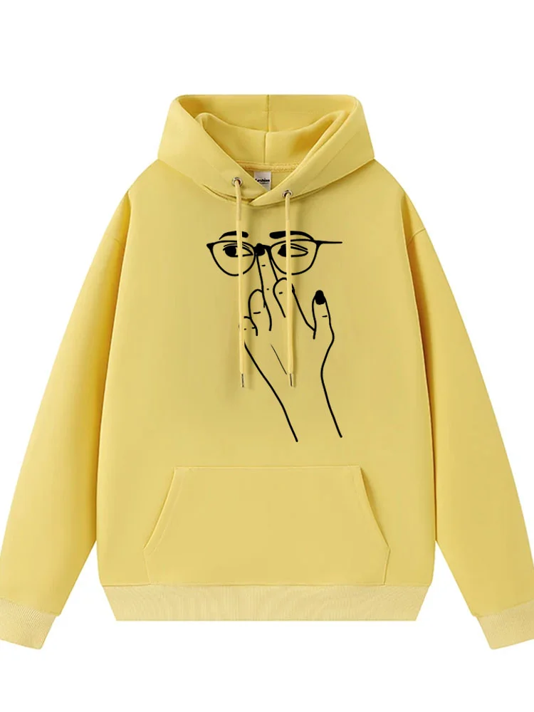 Teecade Teecade Glasses Finger Classic Hoodie