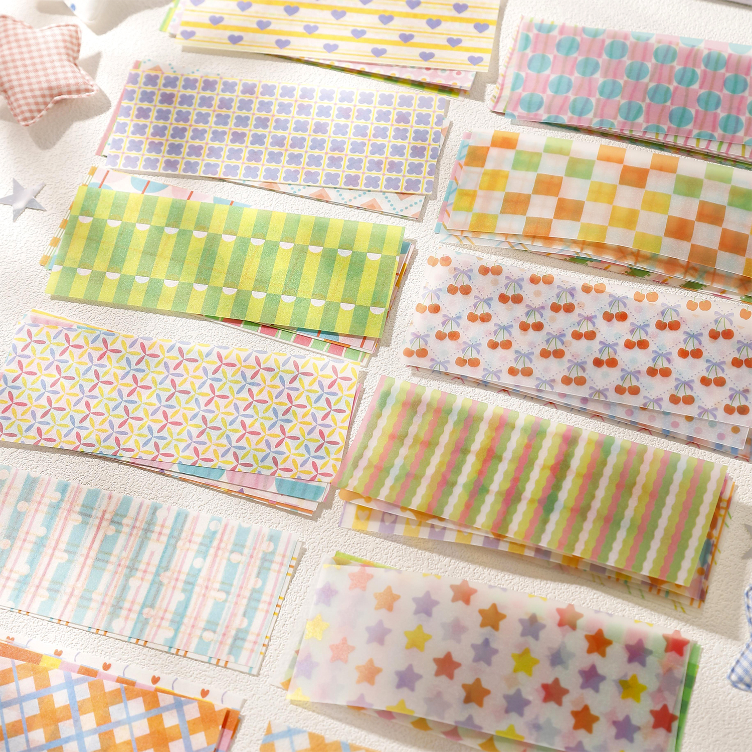 스티커북 - 도파민성 빈맥 시리즈 빈티지 체크무늬 패턴