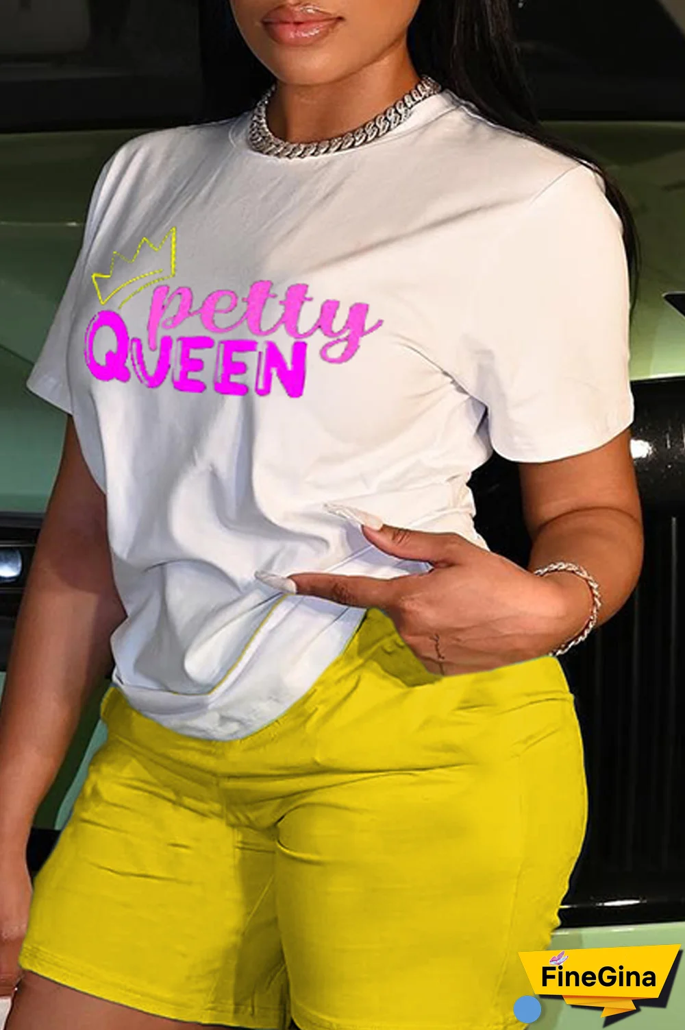 Navy Blue Casual Street Print Patchwork Letter O Neck T-Shirts