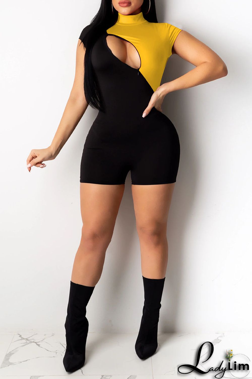 Red Sexy Solid Split Joint Zipper Half A Turtleneck Regular Jumpsuits