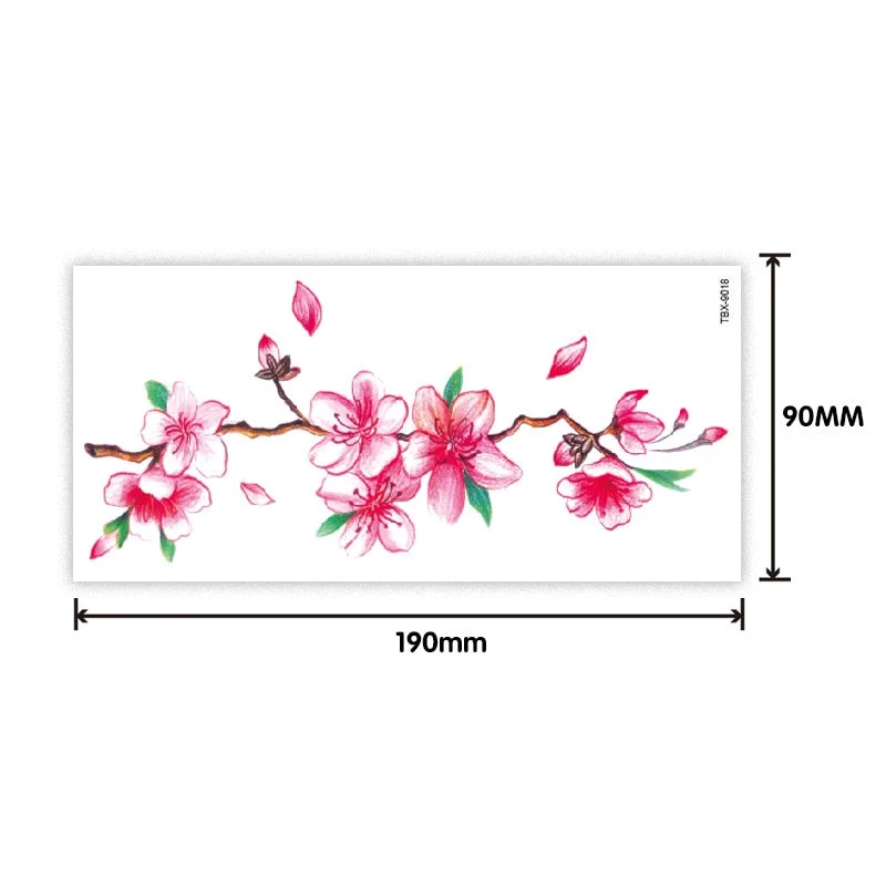 Waterproof sweat female flower tattoo sticker Ladies flower rose peony plum blossom tattoo sticker