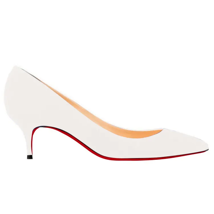 60mm Kitten Heels Pumps Summer Daily White Suede-vocosishoes