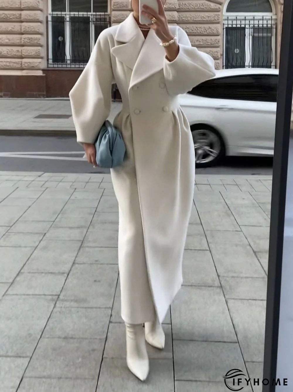 Urban Long Sleeve Plain Regular Fit Overcoat | IFYHOME