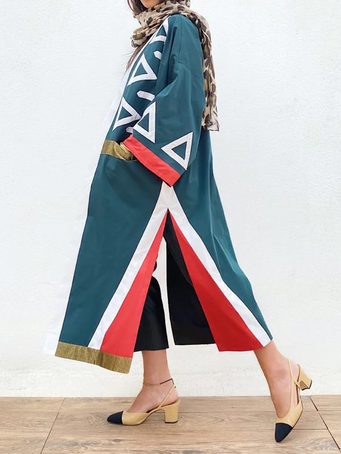 Stylish Color Block Robe Dress-inspireuse