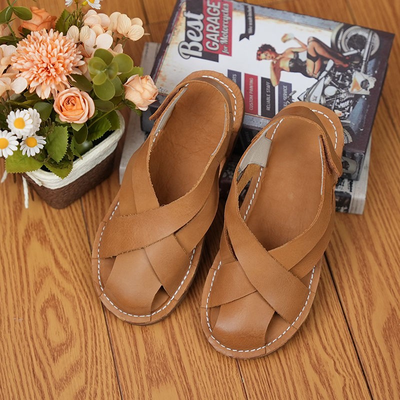 Tyrantmu pretty shoes Women Shoes Summer Platform Sandals Baotou Women Sandals Flat Sandals for Women Non-Slip Comfortable Lightweight Walking Sandal