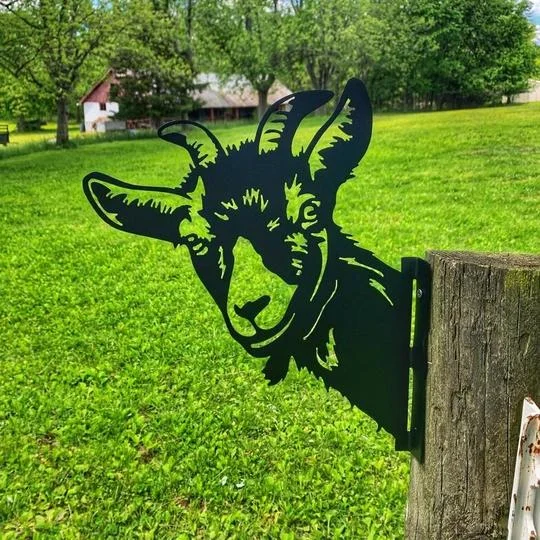 Farm Peeping Cattle Metal Art Outdoor Outdoor Garden Pendant Decoration