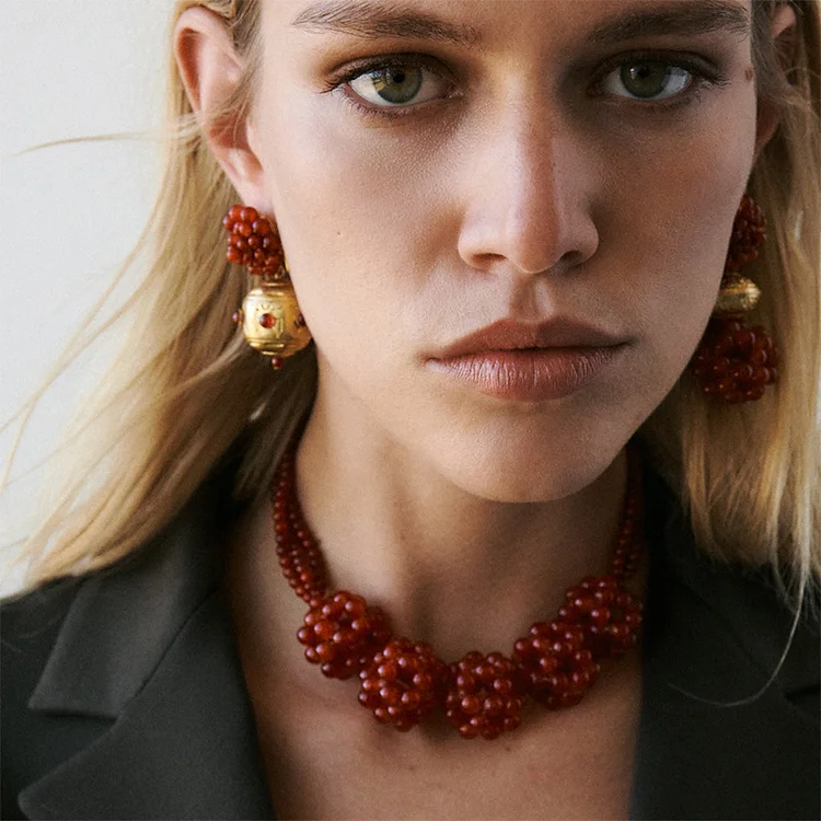 Handmade pomegranate necklace
