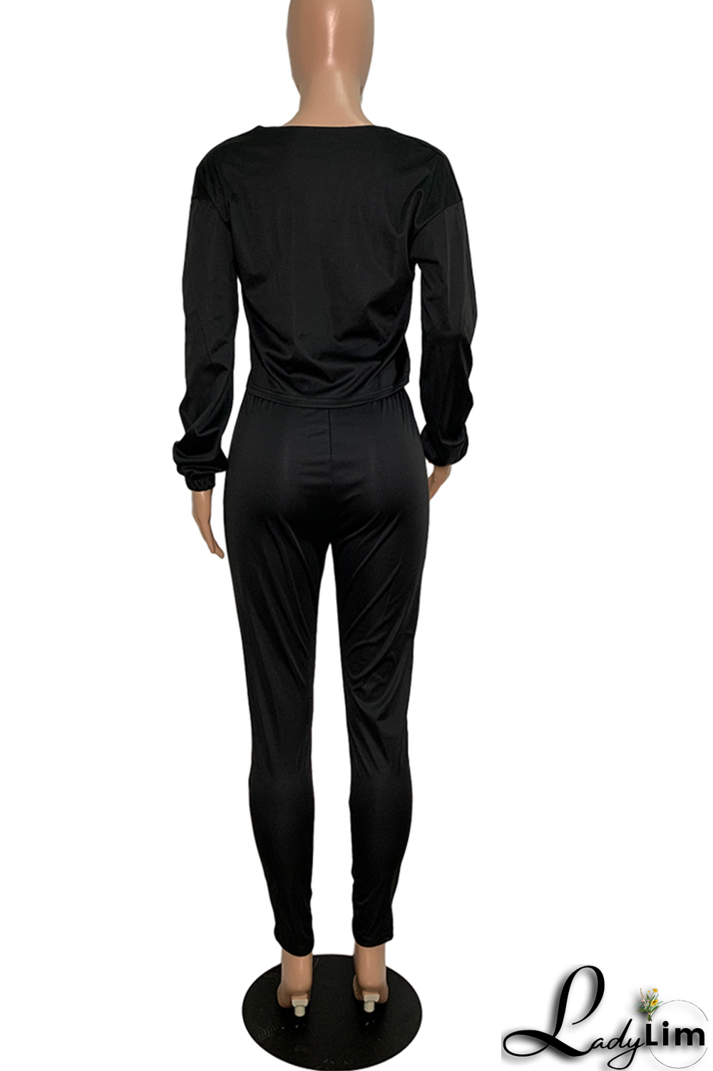 Army Green Fashion Print Patchwork V Neck Long Sleeve Two Pieces