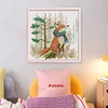 Fox Wearing Scarf-14CT Stamped Cross Stitch 21*21cm/8.27*8.27in tapestrymarket