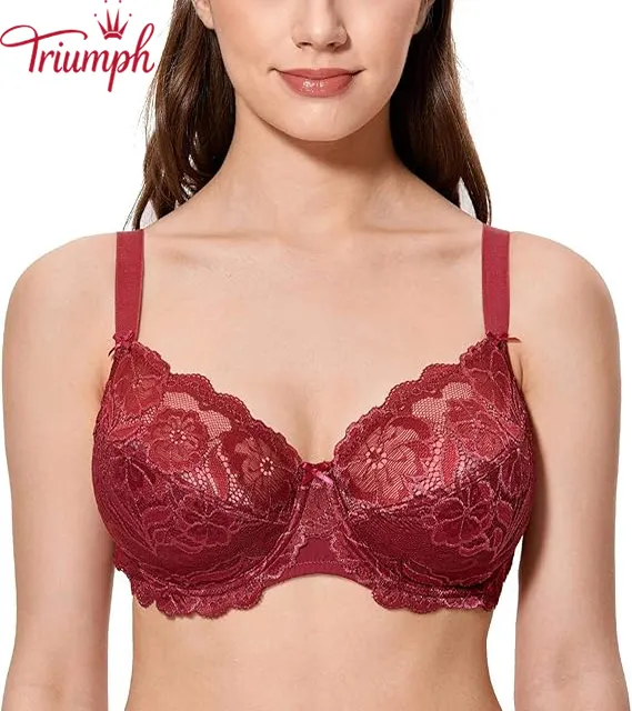 Triumph - 3 piese 🔥Sutien de damă cu acoperire completă, fără armătură, din dantelă