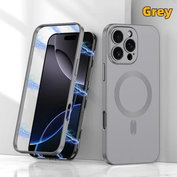 Suitable For Apple 16promax Mobile Phone Case Frosted Magnetic Suction Protective Cover Two In One