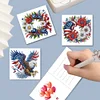 (US Only)6PCS DIY US Flag Eagle Wreath Diamond Art Greeting Cards Congratulations Cards