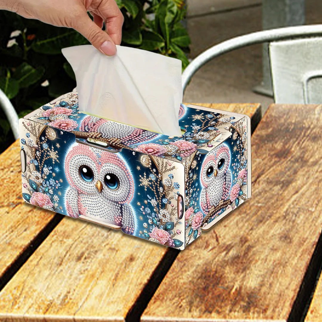 Wooden Diamond Painting Tissue Box for Home and Office Decoration(CZH006)