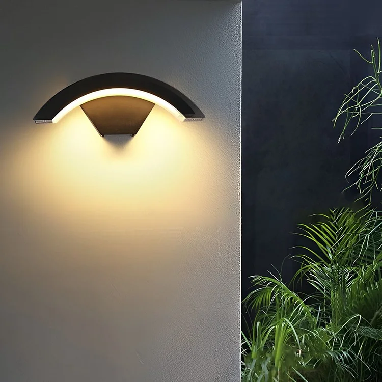 Creative Moon Curved Wall Sconce Motion Sensor Waterproof LED Wall Lamp Outdoor Indoor - Appledas