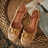 French Square Toe Flat Bottom Female Sandals