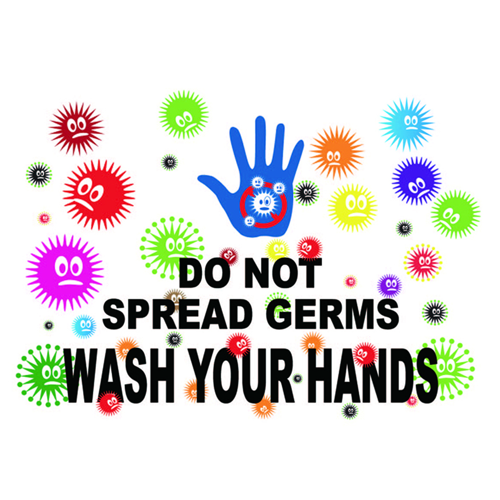 

Wash Your Hand Publicity Sticker Window Wall Virus Prevention Warning Decal, 501 Original