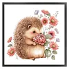 Hedgehog And Flower-11CT Stamped Cross Stitch 40*40cm/15.75*15.75in