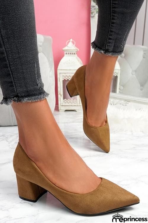 Chunky Heel Pointed Heels