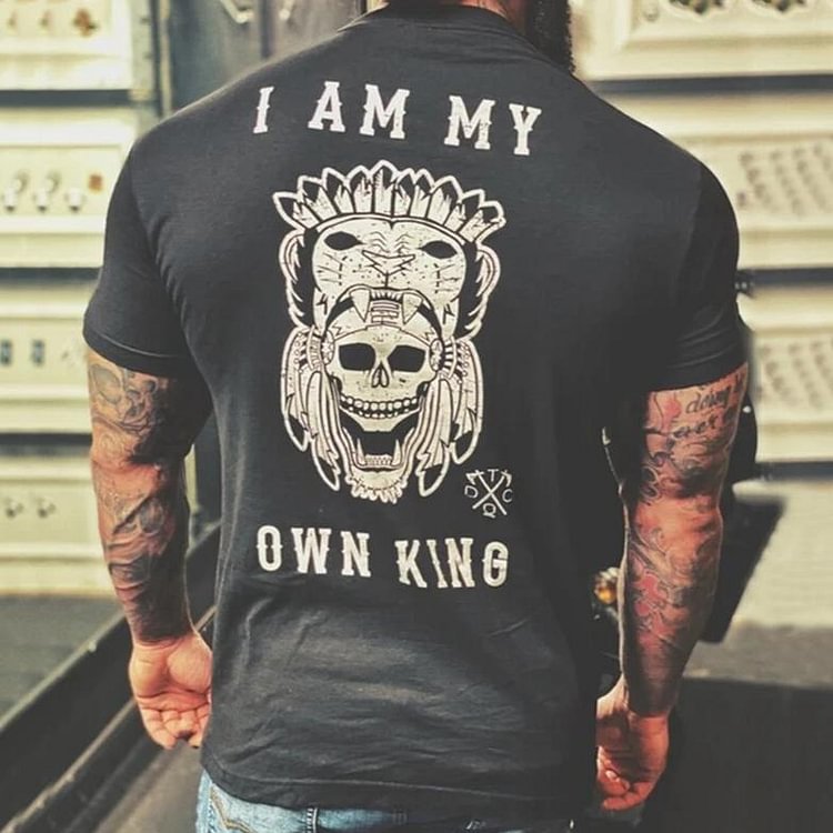 Fashion King Skull Print Casual T-Shirt