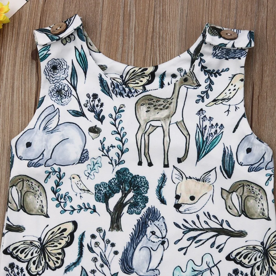 2019 Children Summer Clothing Newborn Infant Baby Girl Boy Sleeveless Romper Animals Print Jumpsuit One-Piece Overall Outfit