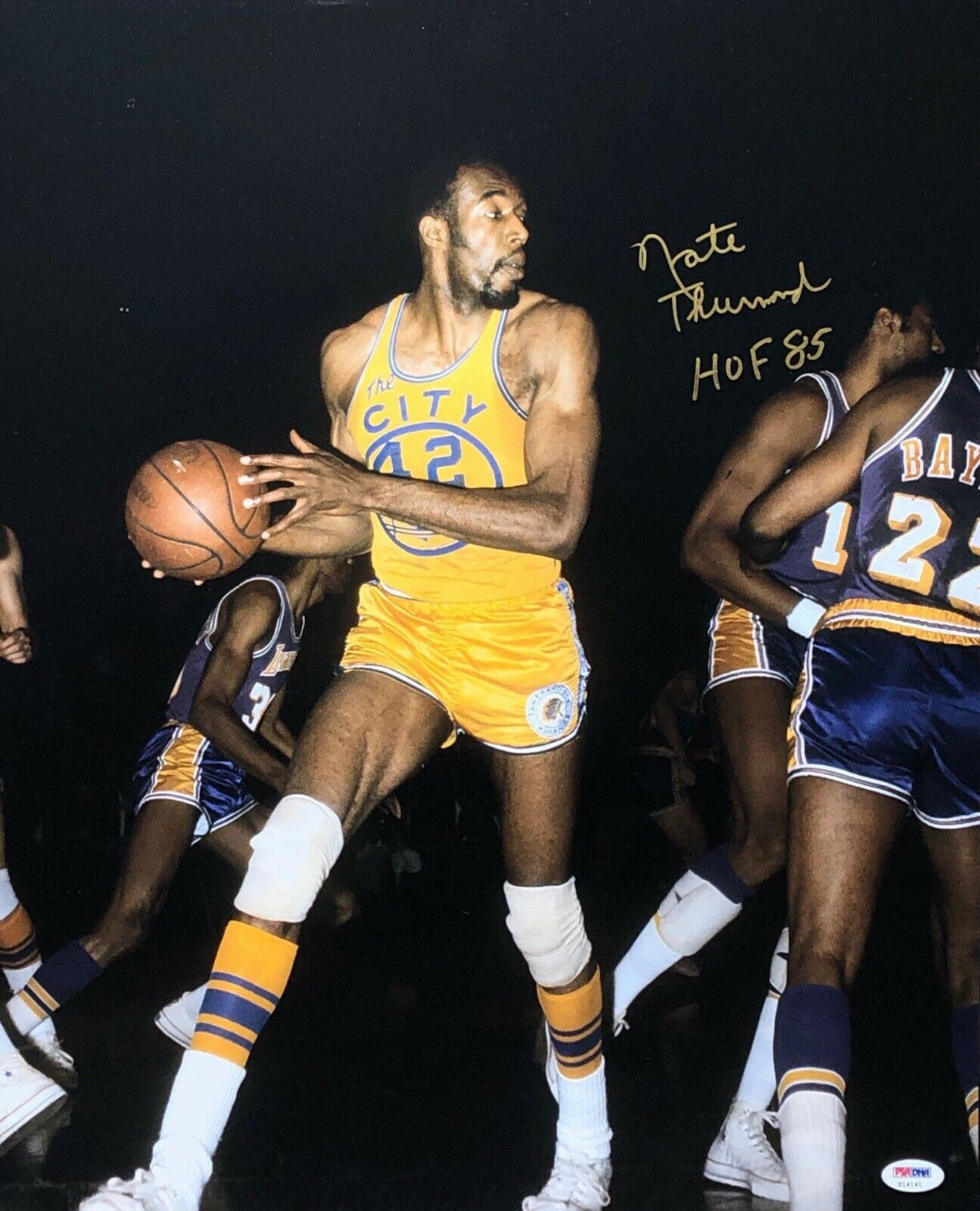 Nate Thurmond Signed Golden State Warriors 16x20 Photo Poster painting HOF 85