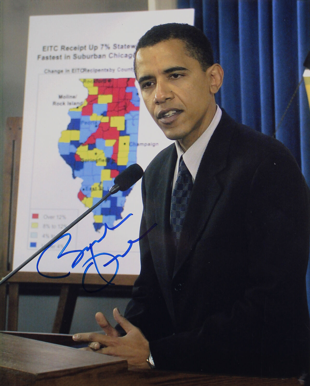 Barack Obama President Authentic Signed 8x10 Photo Poster painting Autographed JSA #Z90123