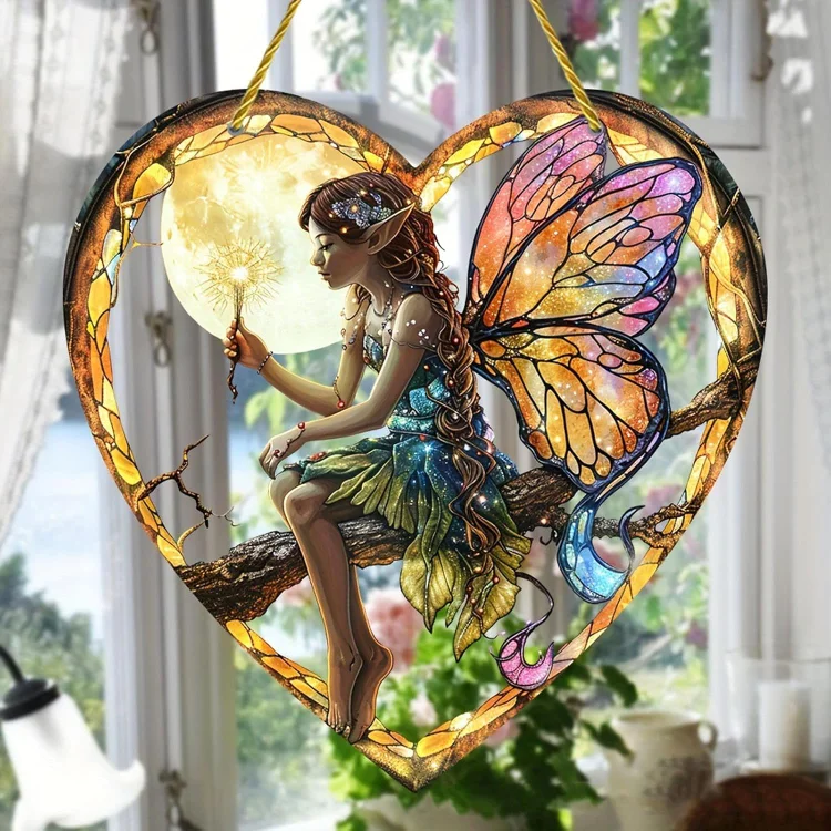 🧚Heart Shaped Window Treatments Elf Girl Light Catcher/Home Decoration /Creative Gifts