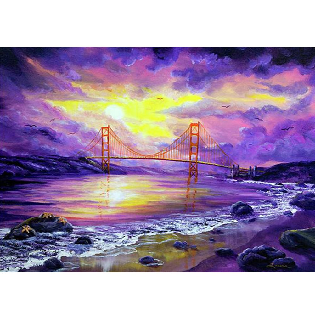 Diamond Painting - Full Round - Thames Bridge at Sunset(40*30cm)