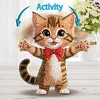 Xmas Acrylic Shaking Head 5D DIY Diamond Art Tabletop Decorations for Home (Cat)