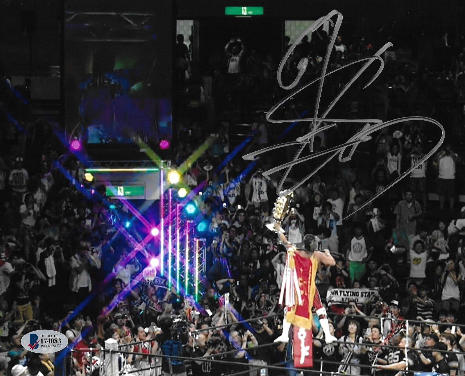 Hiroshi Tanahashi Signed 8x10 Photo Poster painting BAS COA New Japan Pro Wrestling Autograph 83