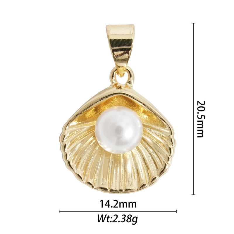 1 Piece Alloy Scallop Starfish Butterfly Pendant