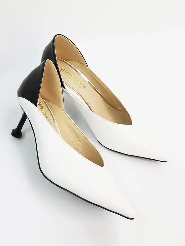 Color matching sexy pointed stiletto heel pump heel high heels
