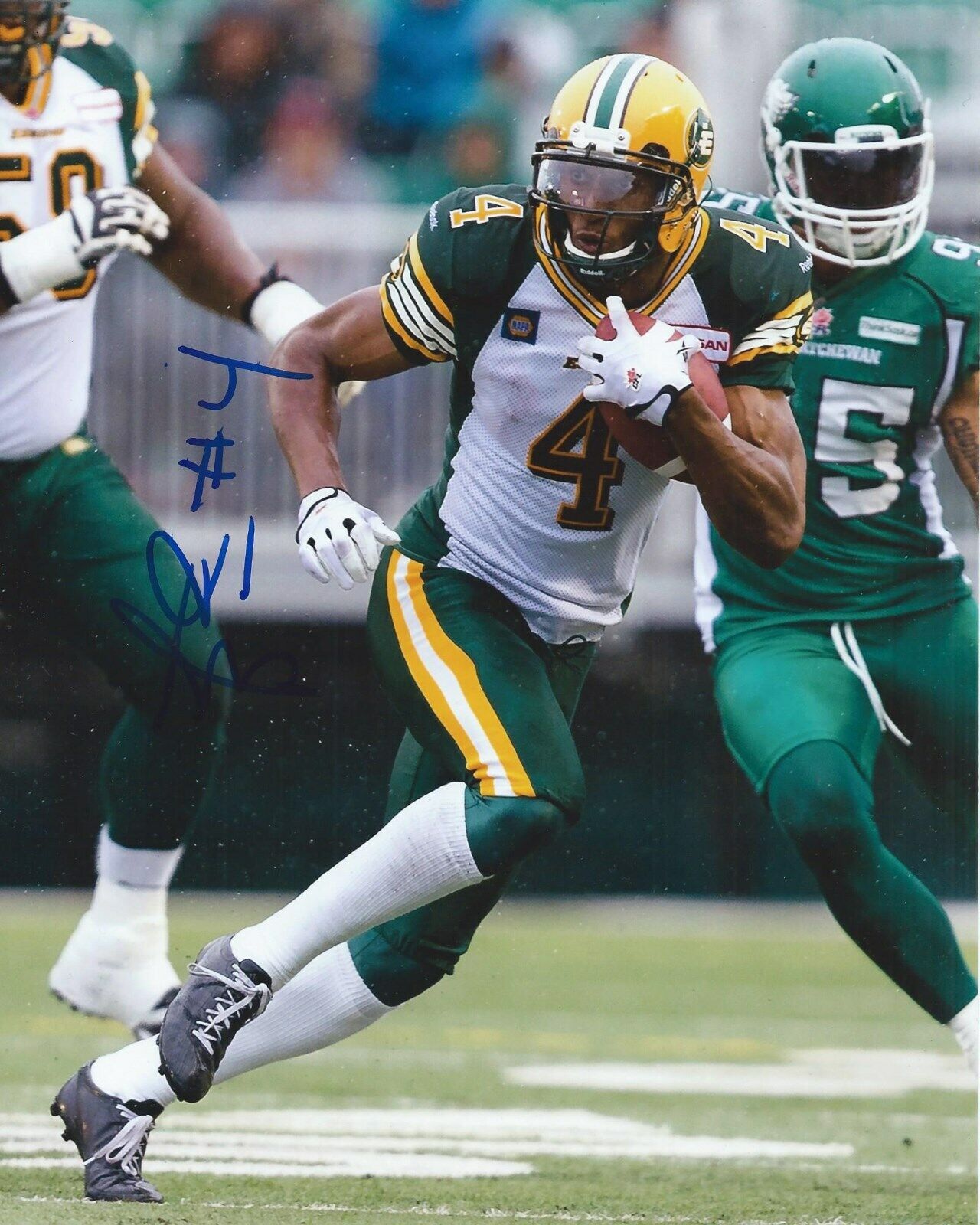 Adarius Bowman Signed 8x10 Photo Poster painting Edmonton Eskimos Autographed COA E