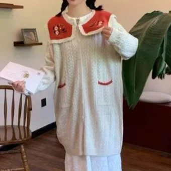 Chicfifth Sweater Women Winter Long Sleeve High Quality Autumn Vintage Top Knitted Cardigan