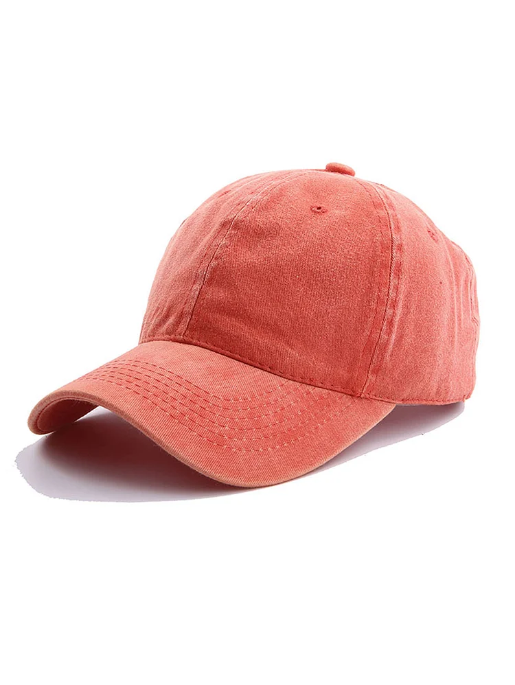 Casual Distressed Solid Color Hollow Baseball Cap