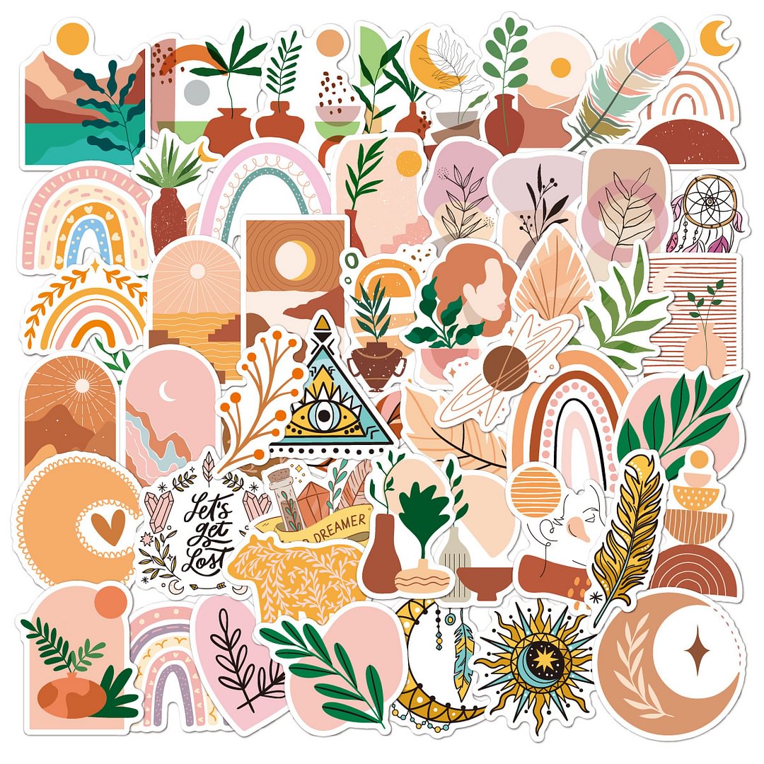 Bohemian Stickers 50 Pieces -Himinee.com