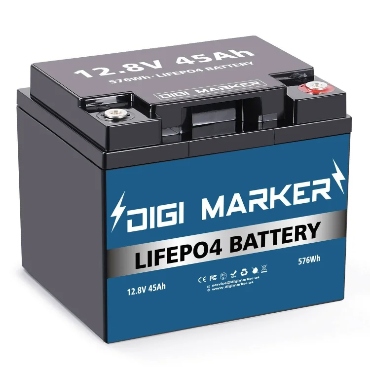 12.8V 45Ah LiFePO4 Battery 576Wh - Digi Marker