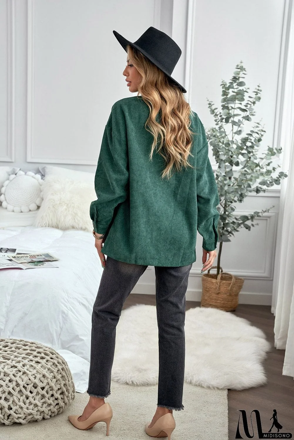 MidiSono - Fall Corduroy Shirt Coat