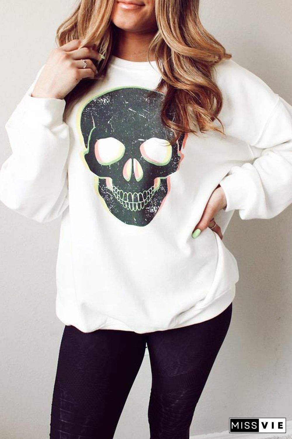 Printed Long Sleeve Loose Sweatshirt (3 Colors) P14234