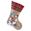 14 Inch Large DIY Linen Diamond Painting Xmas Stocking Hanging Gift Candy Bag Kits(20x35cm)