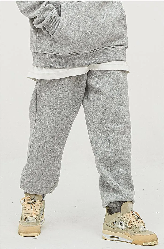 Clothing Autumn Winter Brand Fleece Padded Hooded Solid Color Hoodie sets 
