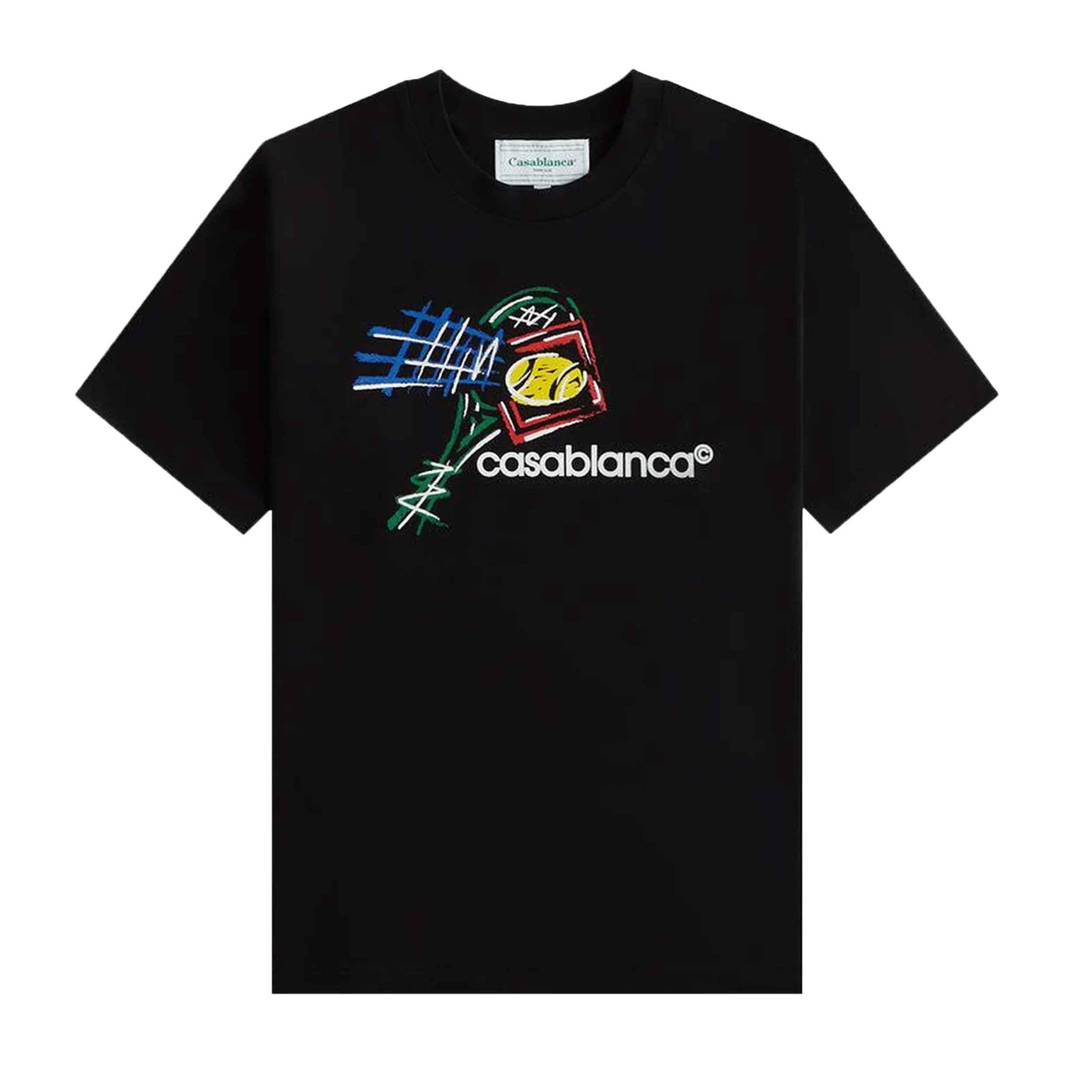 Casablanca Croquis De Tennis Printed T-Shirt in Black