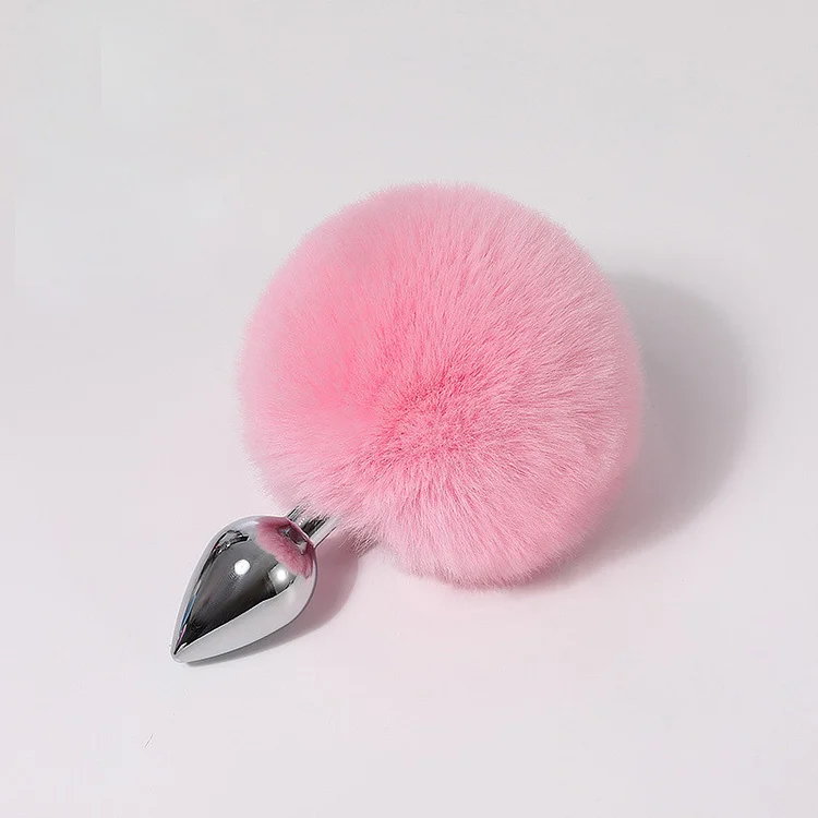 Removable Rabbit Hair Anal Plug