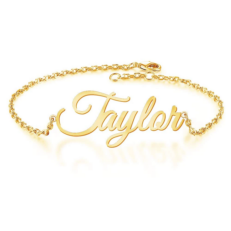 14K Gold Personalized Bracelet Custom 1 Name Bracelet Gift For Women