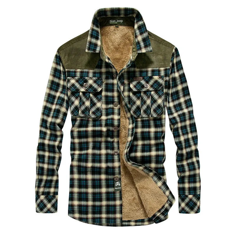 Trusthomeno fashion clothes men European and American Men's Casual Plaid Flannel Long-sleeved Shirt. Men's Pure Cotton Thickened and Warm Shirt. Men's Clothing.
