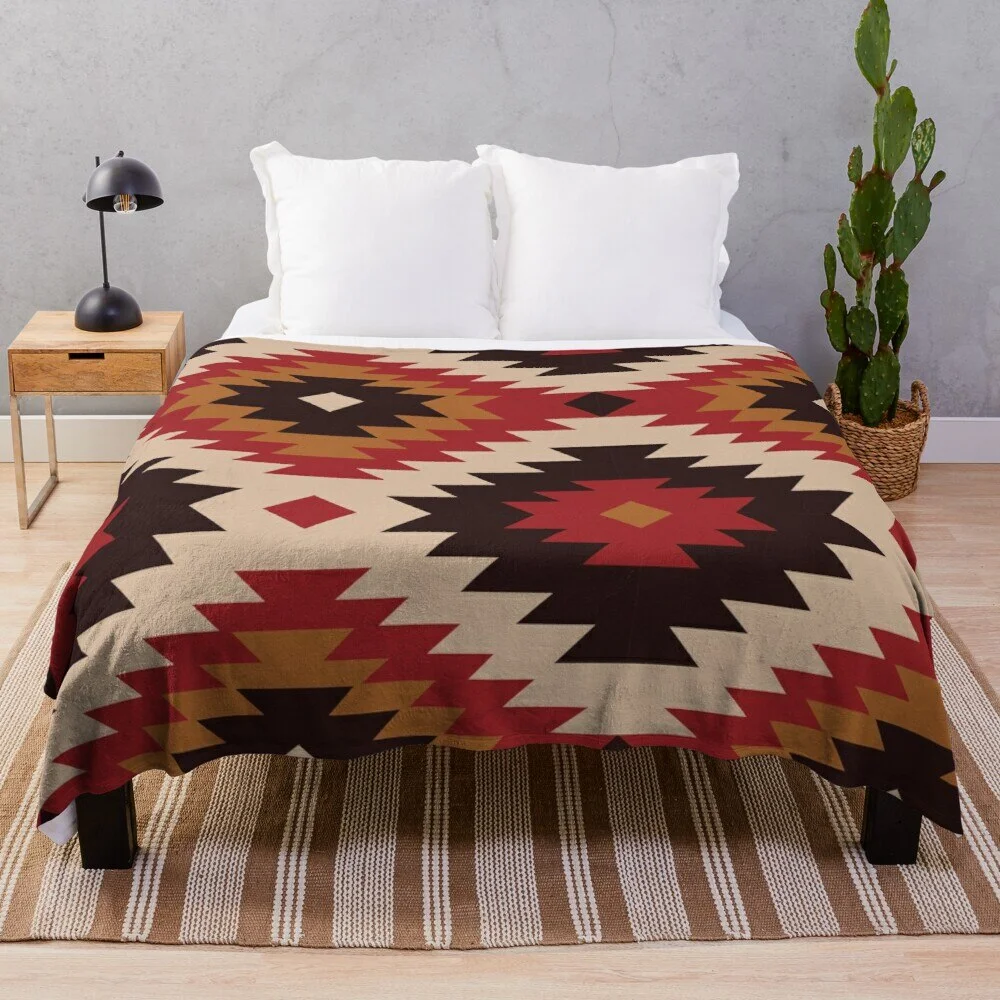Athvotar Navajo Pattern Throw Blanket, Fleece Blanket Super Soft Cozy Lightweight Comfort Warm for Sofa Bed Couch Queen King Size