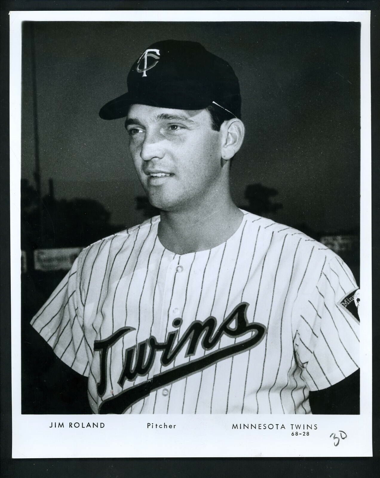 Jim Roland Minnesota Twins team issued 1968 Type 1 Press Photo Poster painting