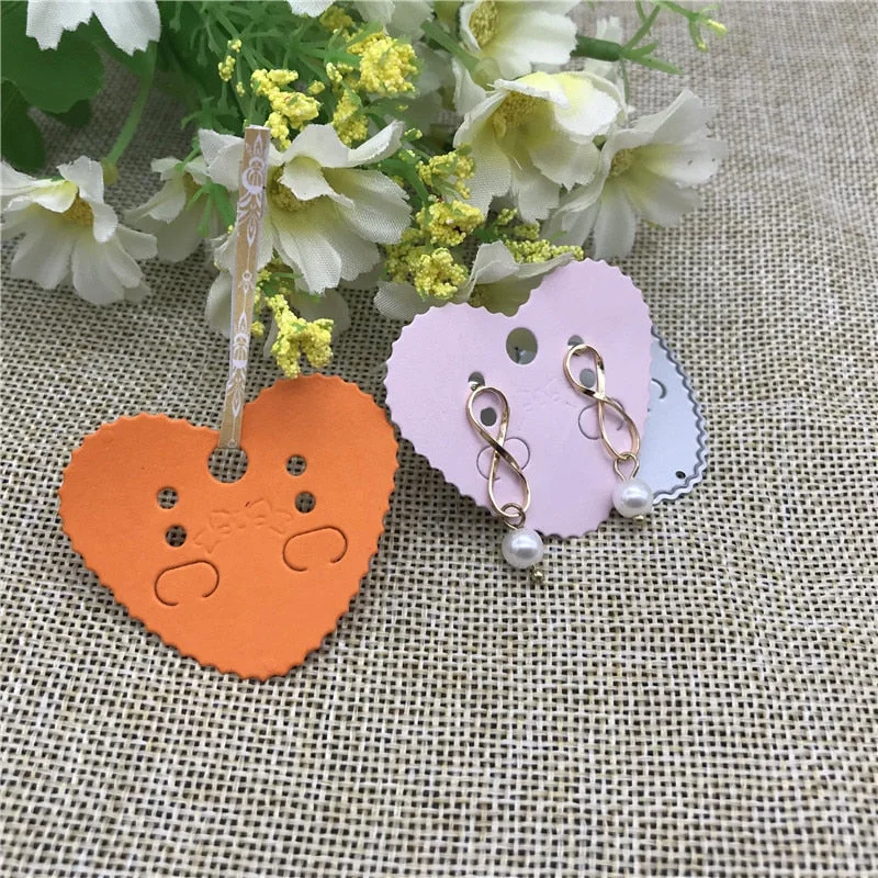 Earring tag Heart Hang tag Metal Cutting Dies Stencils For DIY Scrapbooking Decorative Embossing Handcraft Die Cutting Template